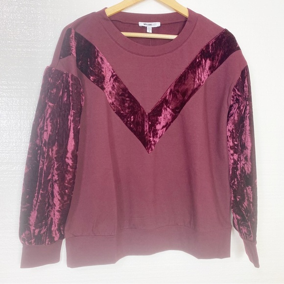 WILLIAM RAST Burgundy Long Sleeve Top Sweats Winter Jewel Neck Top Medium - Picture 4 of 13